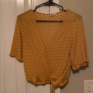 Yellow Wrap Top